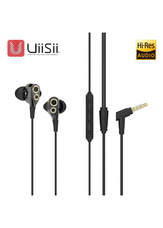 UiiSii BA-T8S雙動圈動鐵混和單體入耳式線控耳機黑金