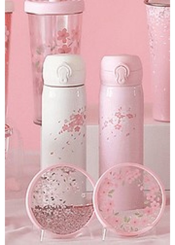 DAISO - Cherry Blossom Stainless Thermos 櫻花不銹鋼保溫瓶 - 粉紅色