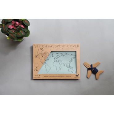 Chasing Threads - Stitch Leather Passport Covers 真皮可繍地圖護照套 加送一個彩虹繡線