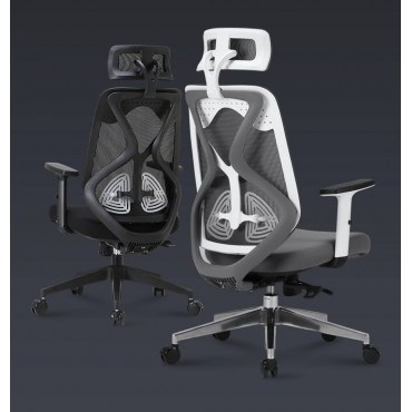黑白調 - 蝶翼雙腰託人體工學椅