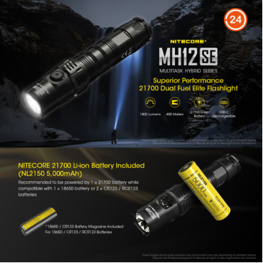 Nitecore MH12SE 1800 Lumens USB Rechargeable Flashlight 1800流明USB充電手電筒