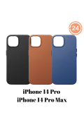 Mujjo iPhone14 Pro/Pro Max 全皮套手機殼 (黑色/啡色/藍色) 兼容 MagSafe