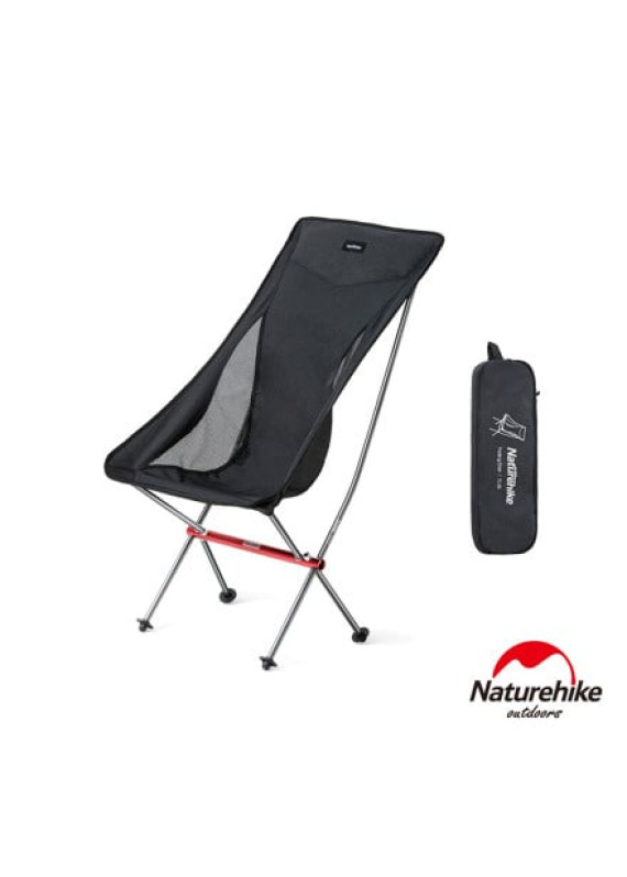 Naturehike YL06 超輕戶外便攜鋁合金靠背耐磨折疊椅 附收納包 - 黑色 NH18Y060-Z