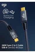 EGO WIRY MAX 240W Type-C to C 數據線｜ 40GBps傳輸速度｜ USB4.0 ｜8K@60Hz