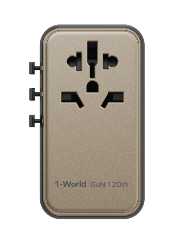 MOMAX - 120W GaN 快充通用旅行轉插 4 Port (3C1A) PD 1-World 全球旅行通用萬用 快充充電插座 轉換插頭 旅行充電器 (UA15UKGSD)